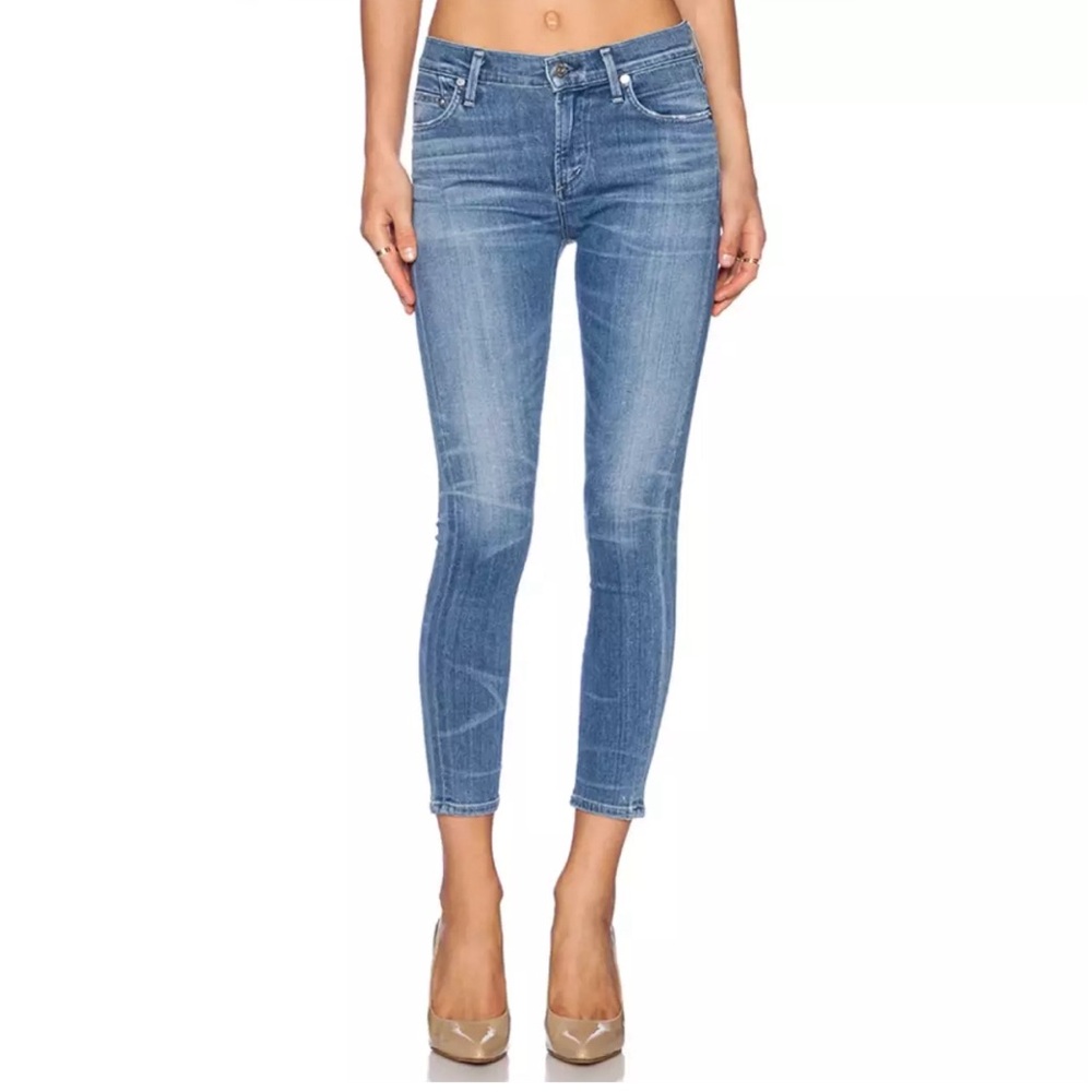 Citizens of Humanity Rocket Crop Skinny Jeans in Aura - Size 24